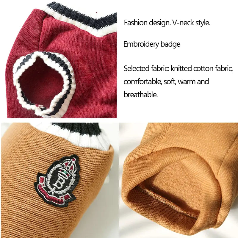 College Style Warm Pet Clothes